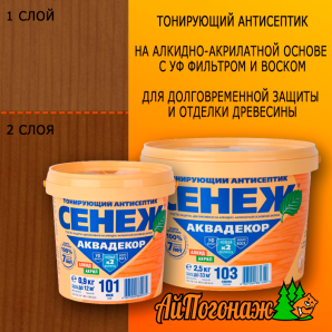Антисептик Сенеж Аквадекор №109 орех 0,9 л (до 12 м2)