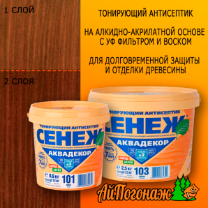 Антисептик Сенеж Аквадекор №119 палисандр 0,9 л (до 12 м2)