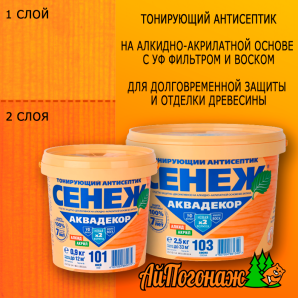 Антисептик Сенеж Аквадекор №106 орегон 0,9 л (до 12 м2)